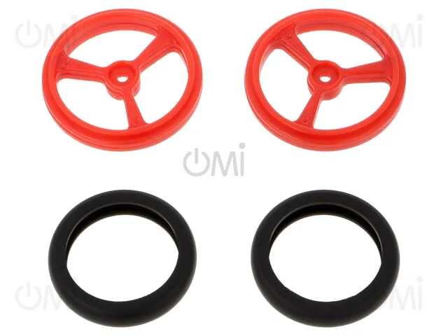 POLOLU WHEEL(20T, 4.8MM) - 40×7MM, RED